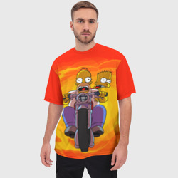 Мужская футболка oversize 3D Симпсоны на байке - фото 2