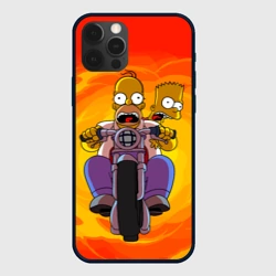 Чехол для iPhone 12 Pro Max Симпсоны на байке