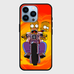 Симпсоны на байке – Чехол для iPhone 14 Pro с принтом купить
