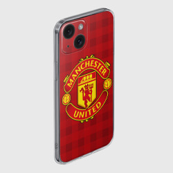 Чехол для iPhone 15 силиконовый с защитой камеры Manchester united - фото 2