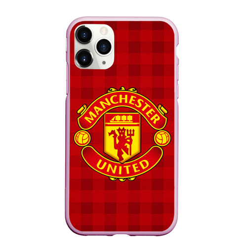 Чехол для iPhone 11 Pro Max матовый Manchester united, цвет розовый