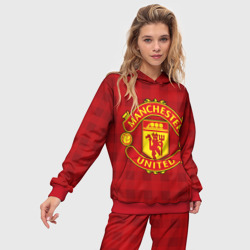 Женский костюм с толстовкой 3D Manchester united - фото 2