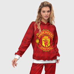 Женский костюм с толстовкой 3D Manchester united - фото 2