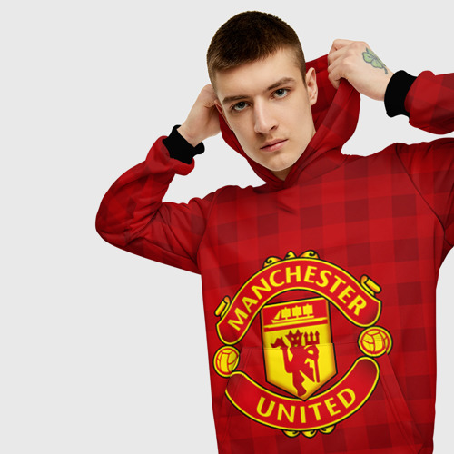 Мужская толстовка 3D Manchester united, цвет черный - фото 5