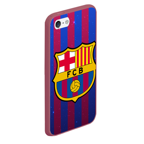 Чехол для iPhone 5/5S матовый Барселона, цвет малиновый - фото 3