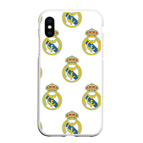 Чехол для iPhone XS Max матовый Real Madrid, цвет белый