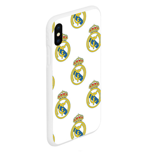 Чехол для iPhone XS Max матовый Real Madrid, цвет белый - фото 3
