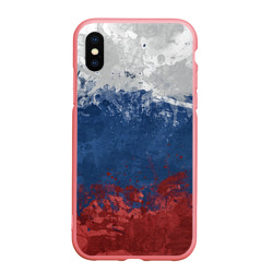 Чехол для iPhone XS Max матовый Флаг России