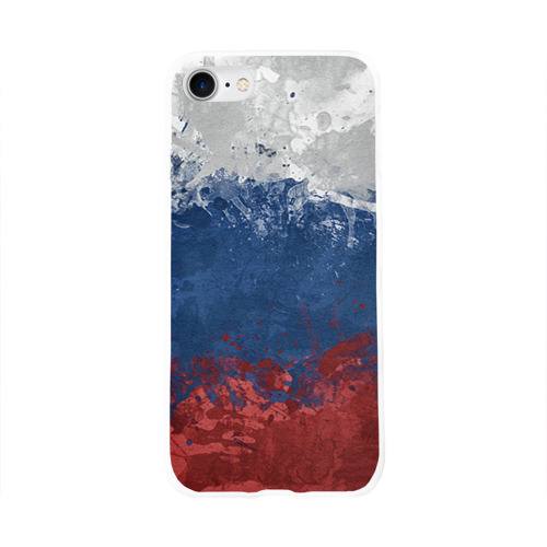 Чехол для Apple iPhone 8 силиконовый глянцевый Флаг России Фото 01 Чехол для Apple iPhone 8 силиконовый глянцевый Флаг России Фото 01