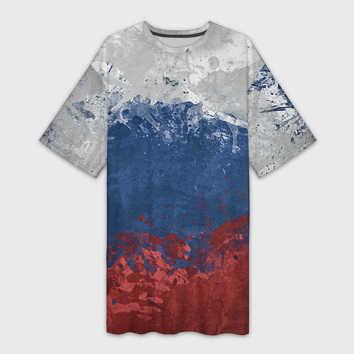 Платье-футболка 3D Флаг России, цвет 3D печать