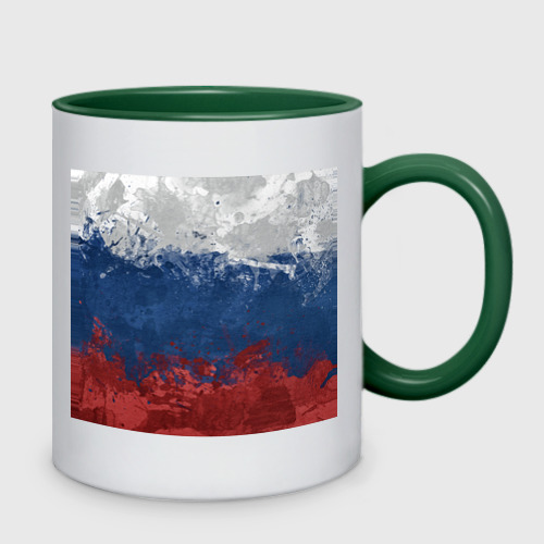 Кружка двухцветная Флаг России, цвет белый + зеленый - фото 2