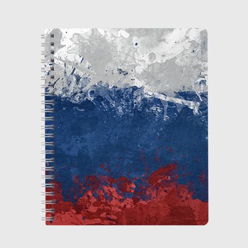 Тетрадь Флаг России, цвет крупная клетка