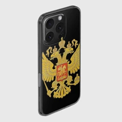 Чехол для iPhone 16 Pro силиконовый с защитой камеры Герб России - фото 2