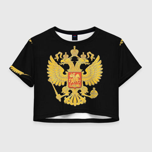 Женская футболка Crop-top 3D Герб России