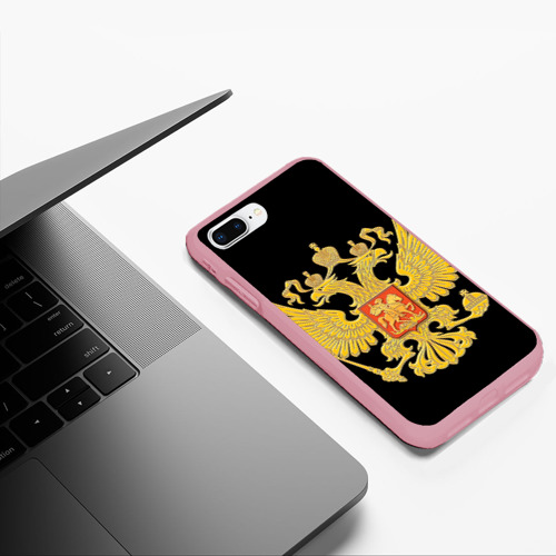 Чехол для iPhone 7Plus/8 Plus матовый Герб России, цвет баблгам - фото 5