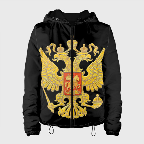 Женская куртка 3D Герб России, цвет черный