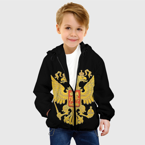 Детская куртка 3D Герб России, цвет черный - фото 3