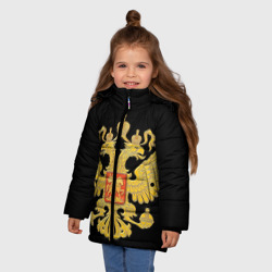 Зимняя куртка для девочек 3D Герб России - фото 2