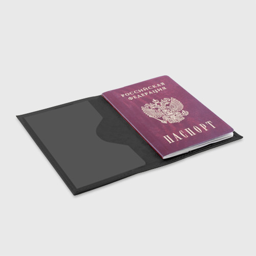 Обложка для паспорта матовая кожа Герб России - фото 4