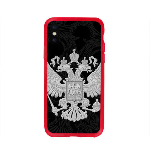 Чехол для Apple iPhone X силиконовый глянцевый Герб России Фото 01 Чехол для Apple iPhone X силиконовый глянцевый Герб России Фото 01