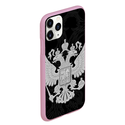 Чехол для iPhone 11 Pro Max матовый Герб России, цвет розовый - фото 3