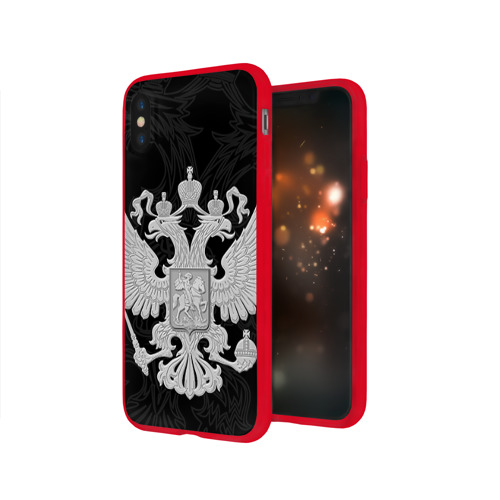 Чехол для Apple iPhone X силиконовый глянцевый Герб России Фото 01 Чехол для Apple iPhone X силиконовый глянцевый Герб России Фото 01