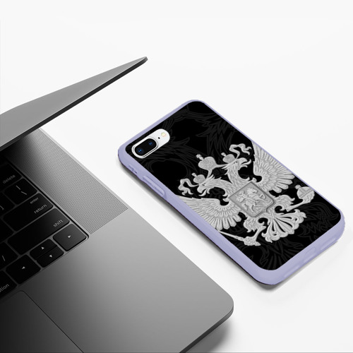 Чехол для iPhone 7Plus/8 Plus матовый Герб России, цвет светло-сиреневый - фото 5