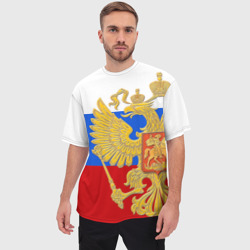 Мужская футболка oversize 3D Флаг и герб РФ - фото 2