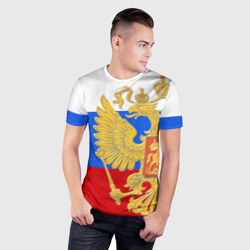 Мужская футболка 3D Slim Флаг и герб РФ - фото 2