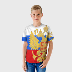 Детская футболка 3D Флаг и герб РФ - фото 2