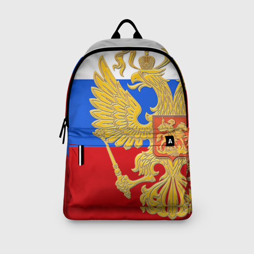 Рюкзак 3D с принтом Флаг и герб РФ, вид сбоку #3