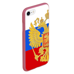 Чехол для iPhone 7/8 матовый Флаг и герб РФ - фото 2