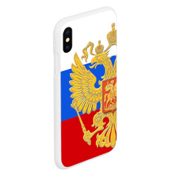 Чехол для iPhone XS Max матовый Флаг и герб РФ - фото 2