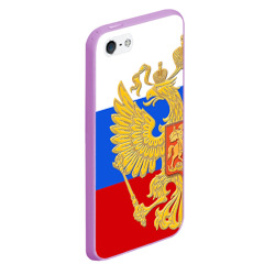Чехол для iPhone 5/5S матовый Флаг и герб РФ - фото 2