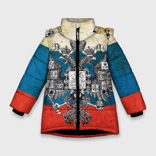 Зимняя куртка для девочек 3D Россия, цвет черный