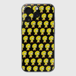 Чехол для iPhone 15 Pro силиконовый с защитой камеры Лиза Симпсон