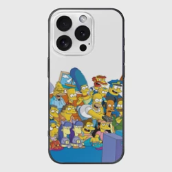 Чехол для iPhone 16 Pro силиконовый с защитой камеры Симпсоны