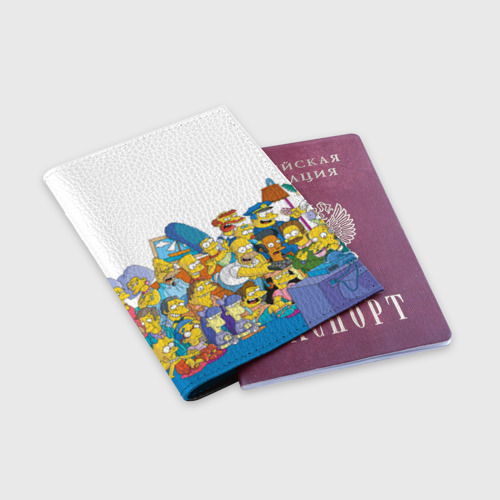Обложка для паспорта матовая кожа Симпсоны, цвет черный - фото 3