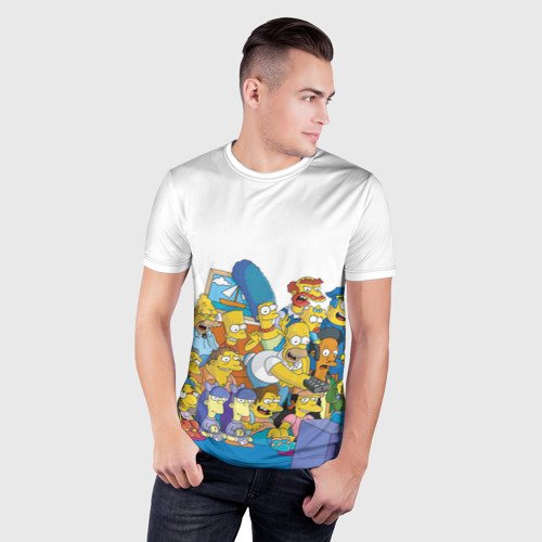 Мужская футболка 3D Slim Симпсоны, цвет 3D печать - фото 3