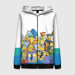 Женская толстовка 3D на молнии Симпсоны
