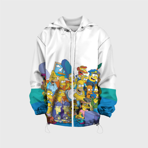 Детская куртка 3D Симпсоны, цвет белый