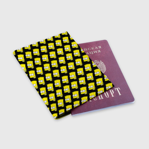 Обложка для паспорта матовая кожа Барт Симпсон, цвет желтый - фото 3