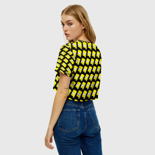 Женская футболка Crop-top 3D Барт Симпсон, цвет 3D печать - фото 5