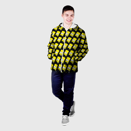 Мужская куртка 3D с принтом Барт Симпсон, фото на моделе #1