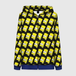 Женская толстовка 3D на молнии Барт Симпсон