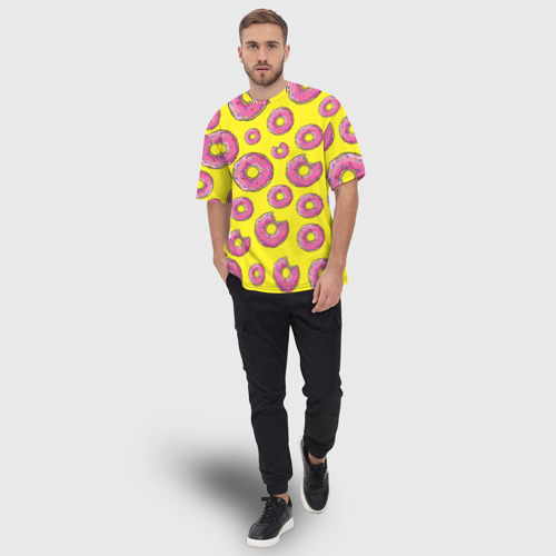 Мужская футболка oversize 3D Пончики, цвет 3D печать - фото 5
