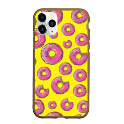 Чехол для iPhone 11 Pro Max матовый Пончики