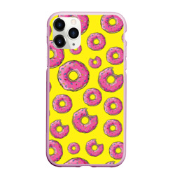 Чехол для iPhone 11 Pro Max матовый Пончики