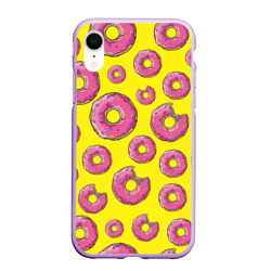 Чехол iPhone XR матовый Пончики
