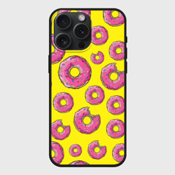 Чехол силиконовый для Apple iPhone 15 Pro Мax матовый Пончики